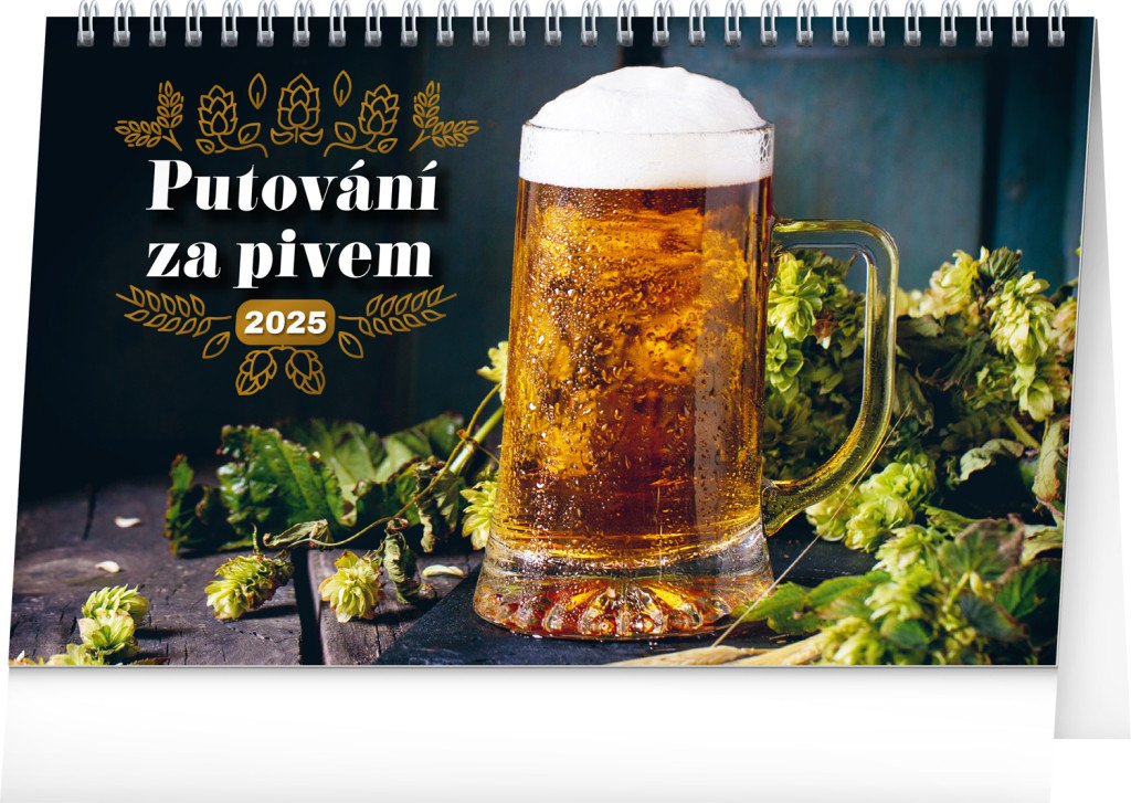 Kalendář 2025 stolní: Putování za pivem, 23,1 × 14,5 cm