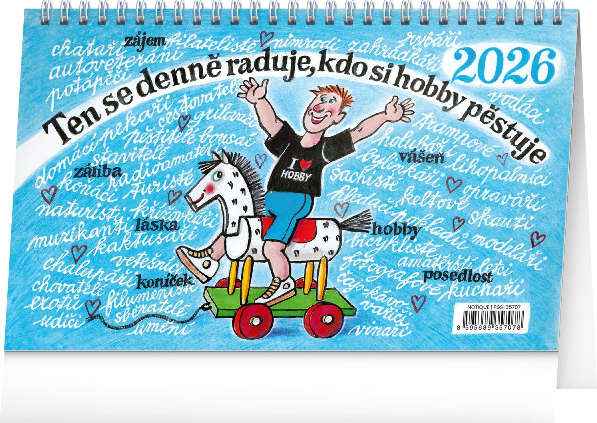 Kalendář 2026 stolní: Naše hobby - Kamila Skopová, 23,1 x 14,5 cm
