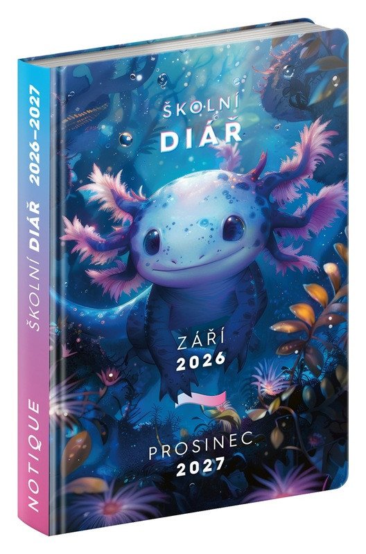 Školní diář 2026/2027 Axolotl (září 2026 - prosinec 2027), 9,8 x 14,5 cm – -