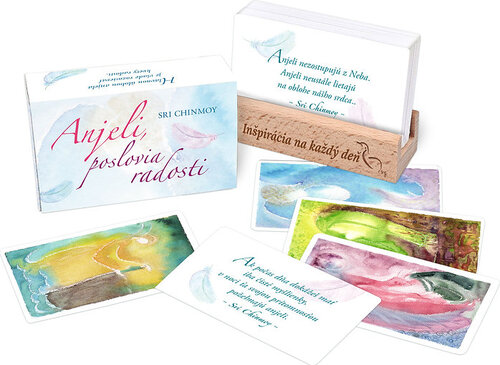 Anjeli, poslovia radosti s dreveným stojančekom – Sri Chinmoy