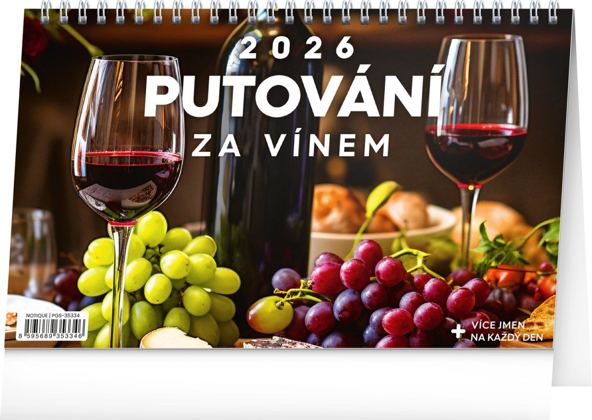 Kalendář 2026 stolní: Putování za vínem, 23,1 x 14,5 cm