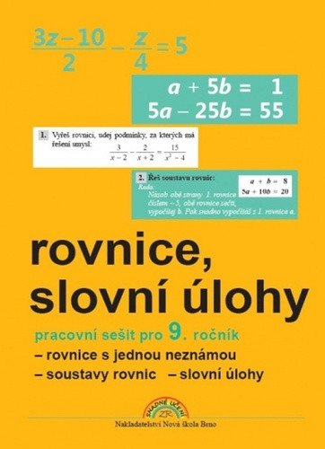 Algebra 9 (rovnice a sl.úlohy), pracovní sešit – Zdena Rosecká