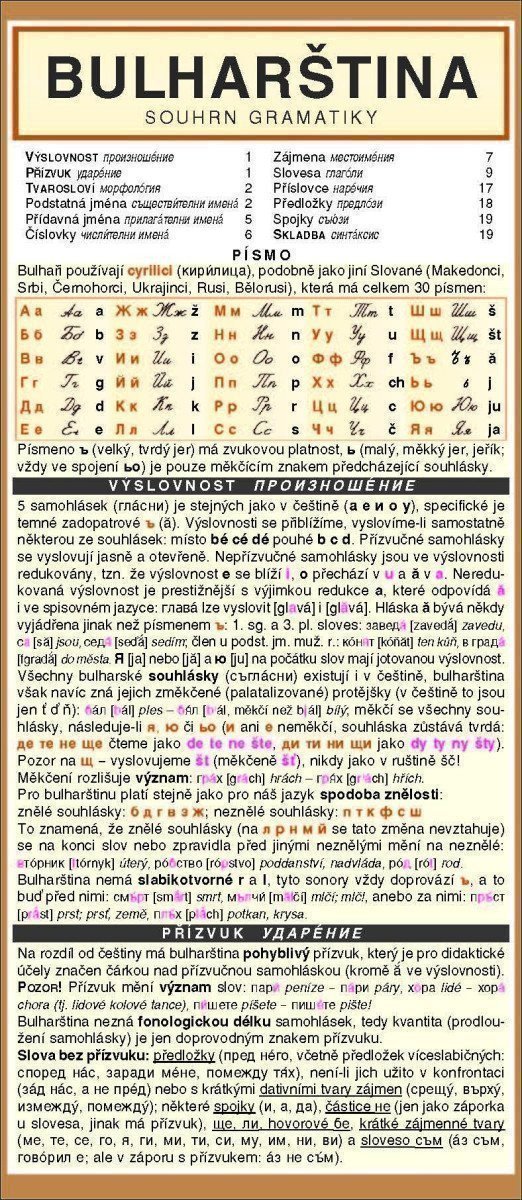 BULHARŠTINA souhrn gramatiky – Marcel Černý