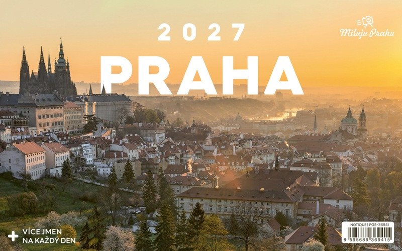 Kalendář 2027 stolní: Praha – Miluju Prahu, 23,1 x 14,5 cm