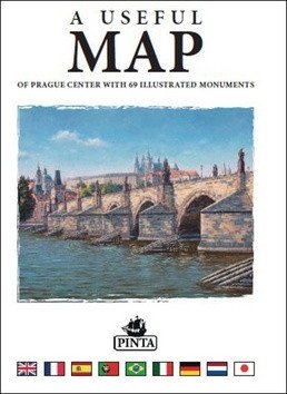 A USEFUL MAP - Praktická mapa centra Prahy s 69 ilustracemi historických památek (stříbrná) – Pinta Daniel