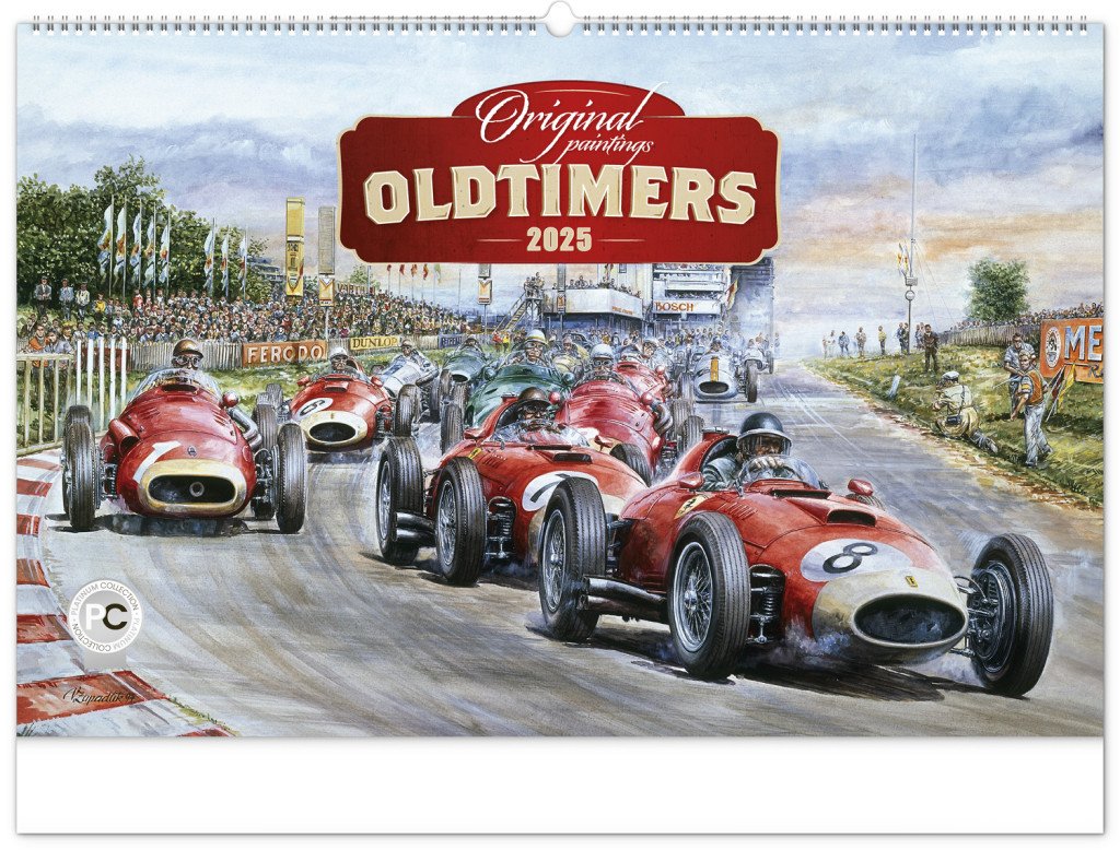 Kalendář 2025 nástěnný: Oldtimers - Václav Zapadlík, 64 × 42 cm