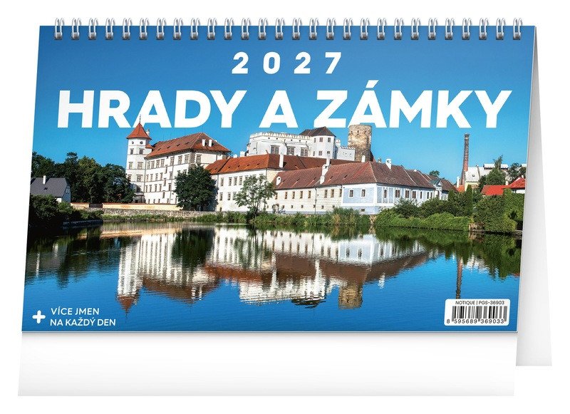 Kalendář 2027 stolní: Hrady a zámky, 23,1 x 14,5 cm