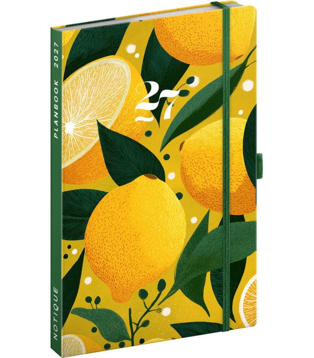 Diář/notes 2027: Planbook - Citróny, 13 x 21 cm