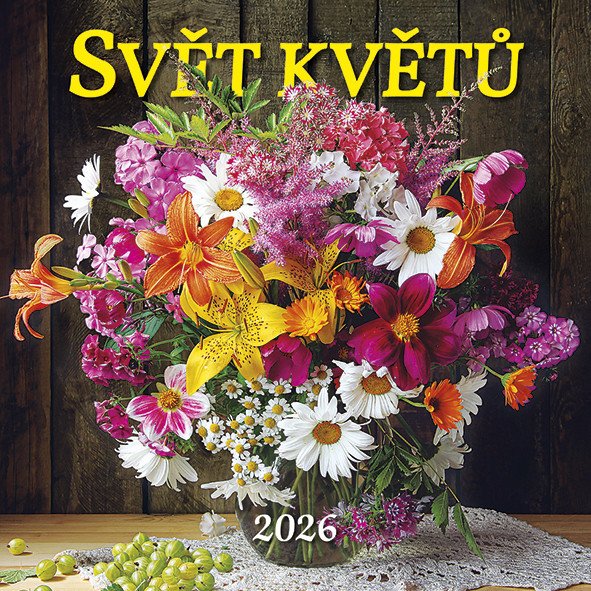 Kalendář 2026 Svět květů, nástěnný, 33 x 33 cm