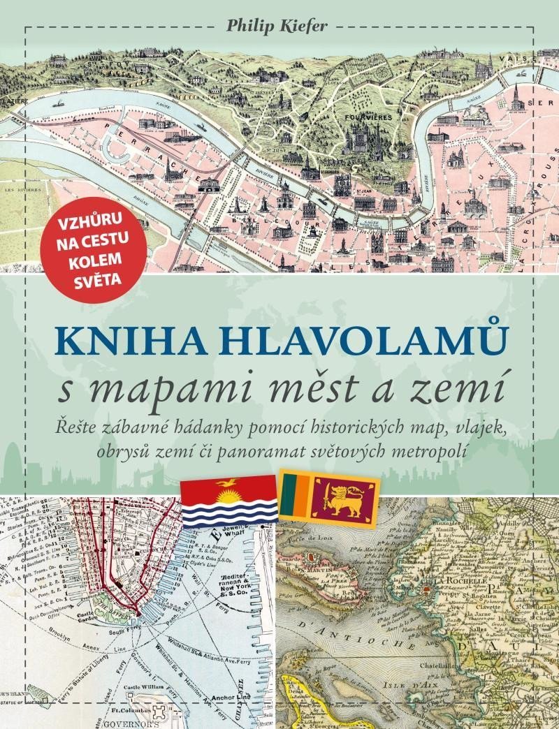 Kniha hlavolamů s mapami měst a zemí – Philip Kiefer