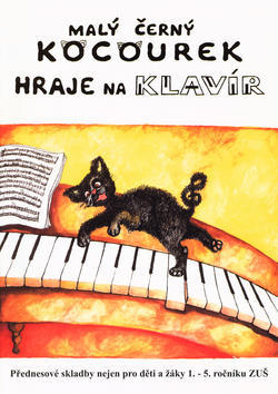Malý černý kocourek hraje na klavír - klavír - Richard Mlynář
