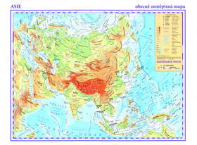 Asie Obecně zeměpisná mapa - 1:42 000 000