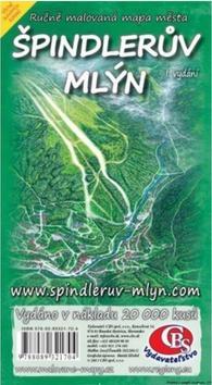 Ručně malovaná mapa města Špindlerův Mlýn - I. vydání
