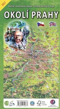 Okolí Prahy - Ručně malovaná mapa