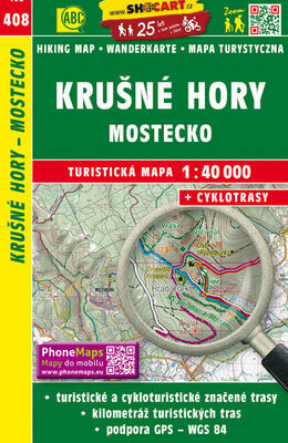 Krušné hory Mostecko 1:40 000 - Turistická mapa 408