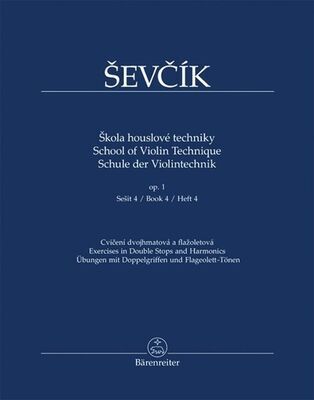 Škola houslové techniky - op. 1, sešit 4, Cvičení dvojhmatová a flažoletová - Otakar Ševčík