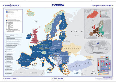 Evropská unie a NATO nástěnná mapa - 1 : 5 000 000