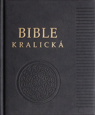 Poznámková Bible kralická černá, pravá kůže - zlatá ořízka