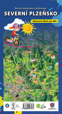 Ručně malovaná cyklomapa Severní Plzeňsko - Malované dětmi pro děti